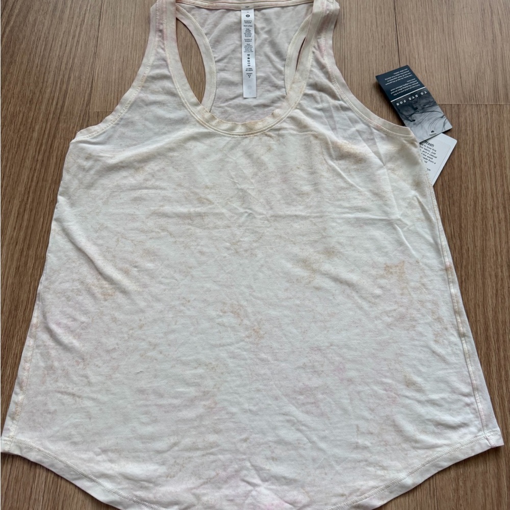 Topshop Cream Tank Top with Pink Tint size 6 new Lululemon size 6